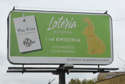 Dolar Bill Hare (by Barth Dunkan) used without permission on billboards in Warsaw