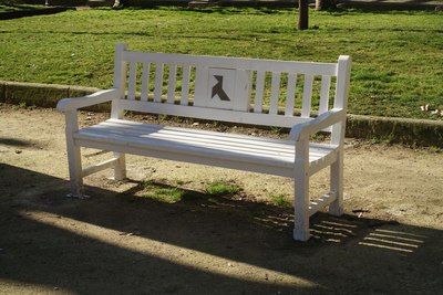 Pajarita bench in Huesca, Spain