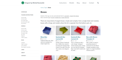 New site — boxes