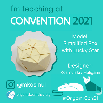 Teaching Simplified Box with Lucky Star at OrigamiUSA convention 2021