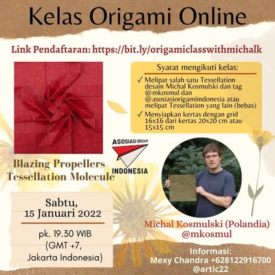 Blazing Propellers workshop poster, by Origami Indonesia, with pictures provided by me
