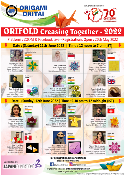 Orifold Creasing Together 2022 poster (by Origami Oritai)