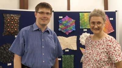 Me and Natalia Guzowska in front of Halina Rościszewska’s exhibition. Picture by Alicja Mazur.