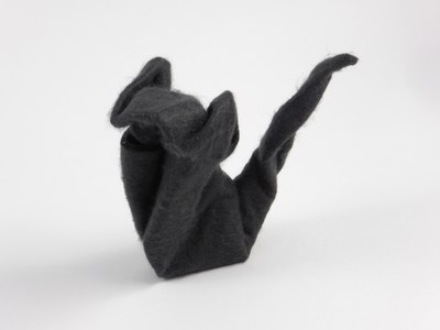 Cat (Max Hulme), folded from felt pasted onto aluminum foil
