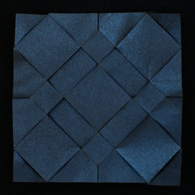 Composition of Squares I, folded from Karaperapisu (Shadow Fold) paper