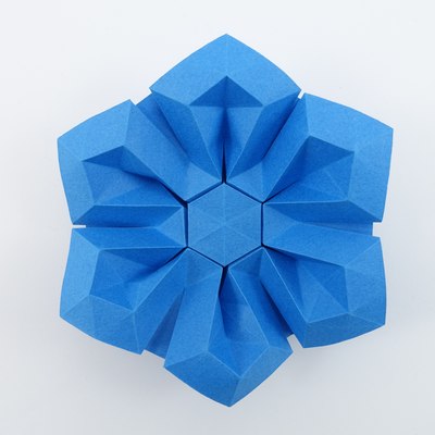 Cornflower - Origami by Michał Kosmulski