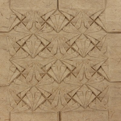 Double-Bottom Double Spearhead Tessellation, folded from Kaiser (Stark) paper
