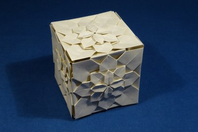 Hydrangea Cube (module by Shuzo Fujimoto, connection method independently by Michał Kosmulski and Meenakshi Mukerji)