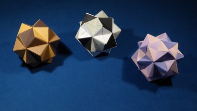 SEU Sonobe spiked icosahedra, comparison of three connection methods