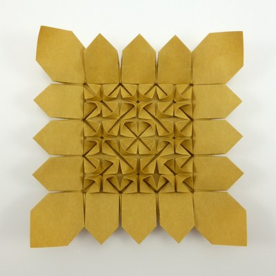 Sunflower Tessellation variant folded from Yohishi paper