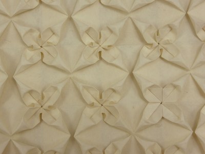 Wedge Flower Tessellation (close-up), folded from Awagami Kozo Natural Select paper